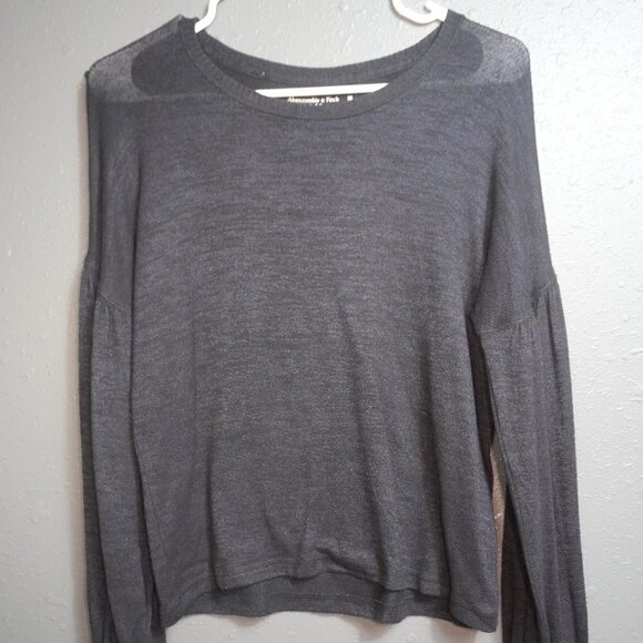 Abercrombie & Fitch Sweaters - Abercrombie & Fitch Womens Navy Blue Soft A&F Cozy Sweater Puff Sleeve Size XS